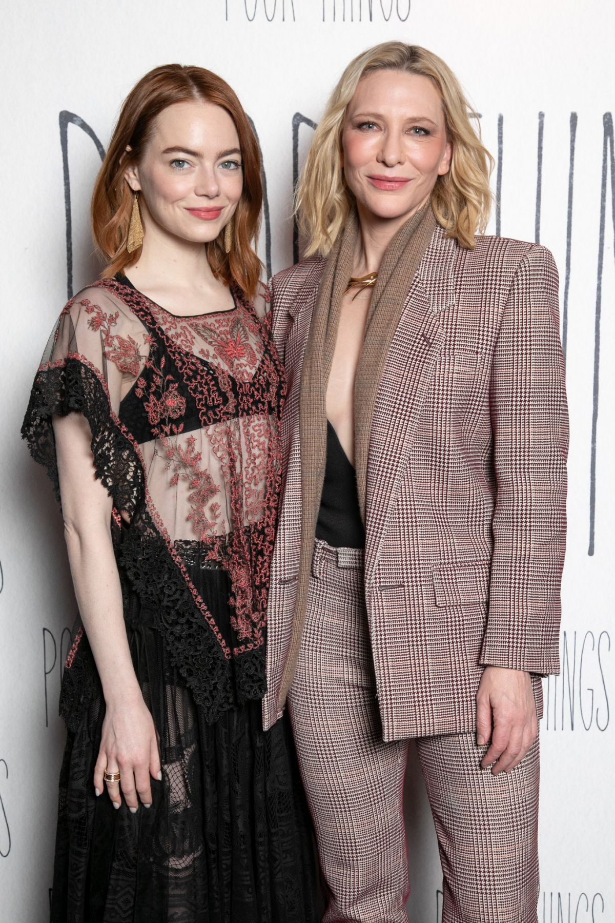 Emma Stone and Cate Blanchett attends at Poor Things Q&A in London