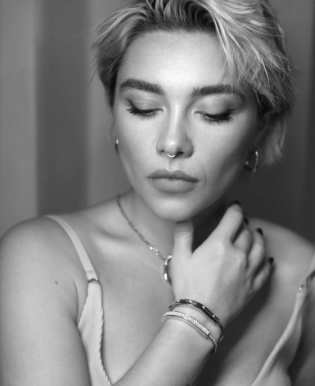 Florence Pugh during the Tiffany photoshoot