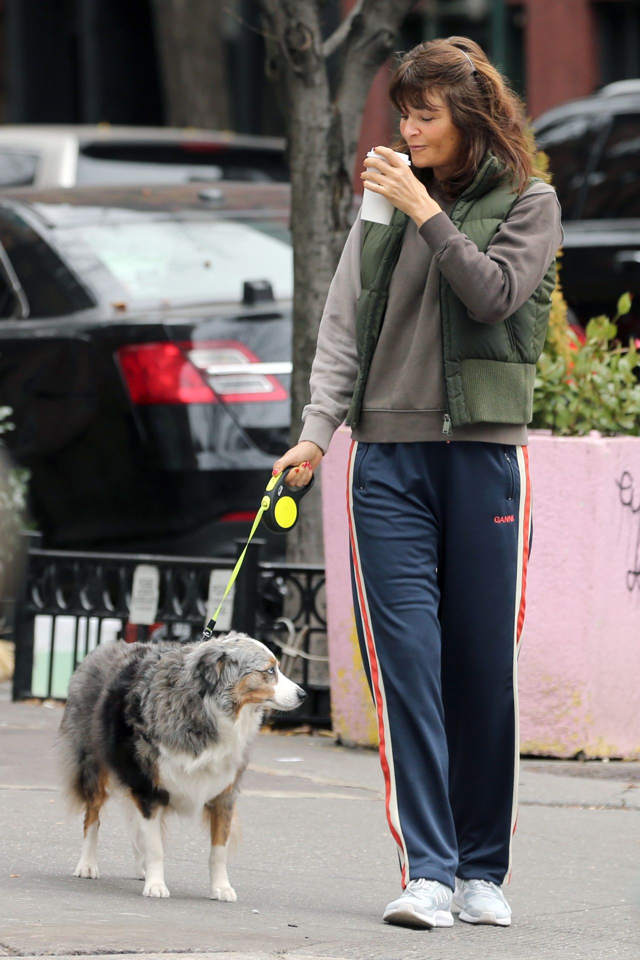 Helena Christensen spotted with her dogs in NYC 1