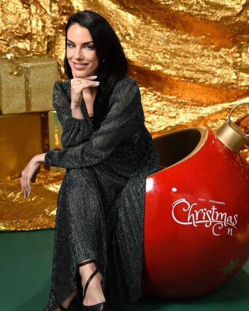Jessica Lowndes in chic charcoal dress at Christmas Con 2023 2