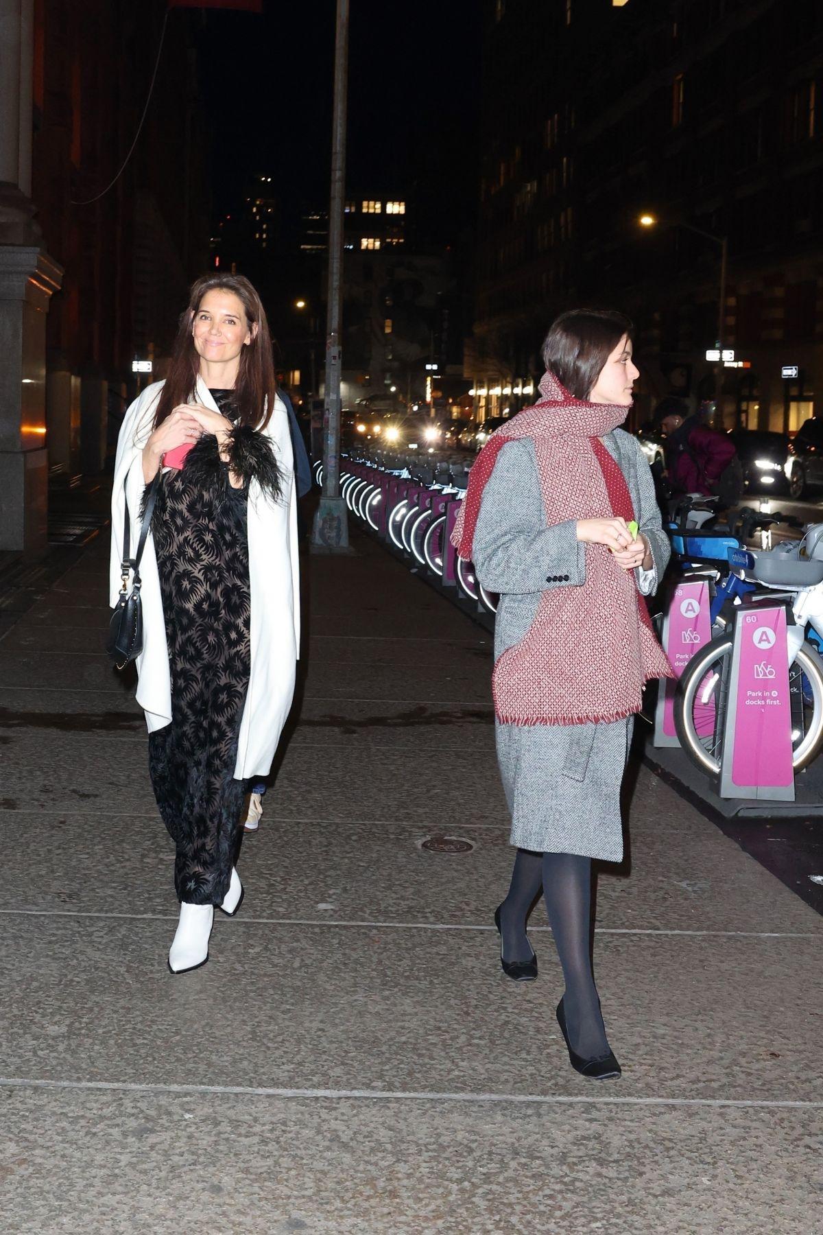 Katie Holmes and Suri Cruise Stylish Birthday Dinner Stroll in NYC