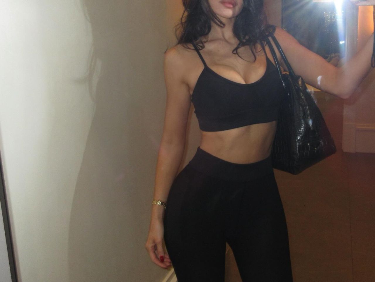 Kylie Jenner Black Sportswear Fitness Photoshoot 4