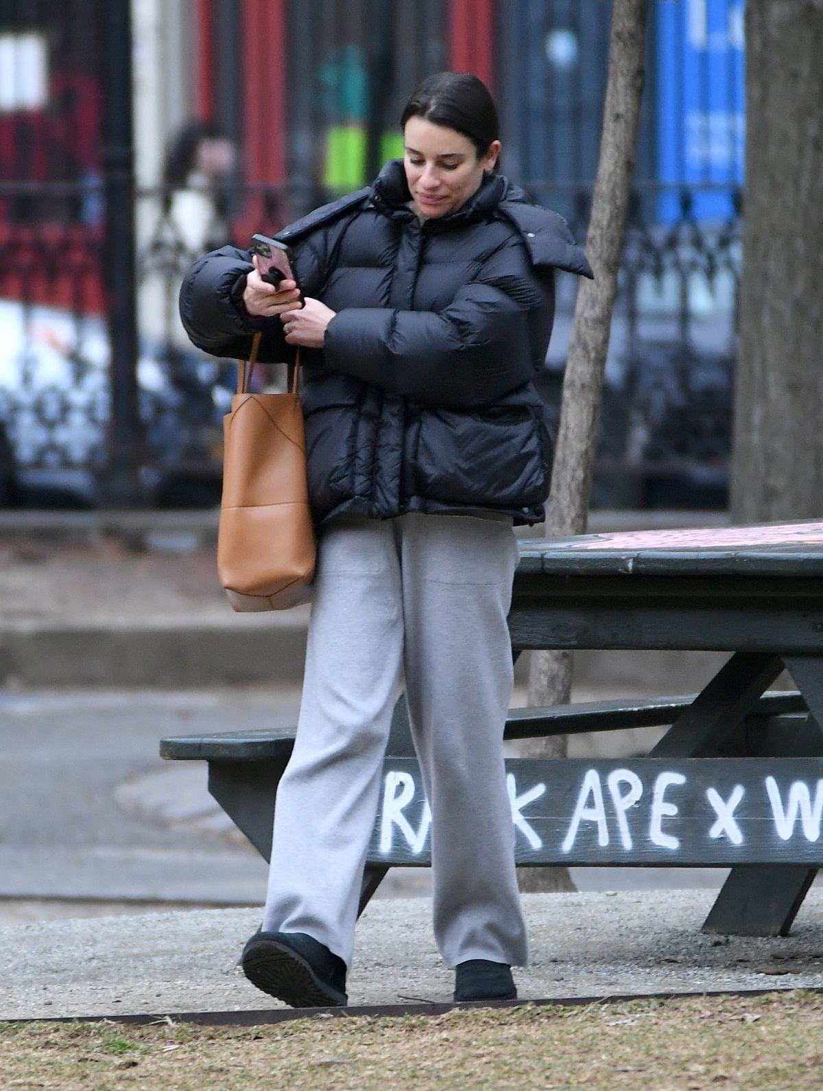 Lea Michele Enjoys Outdoor Fun in New York City Park