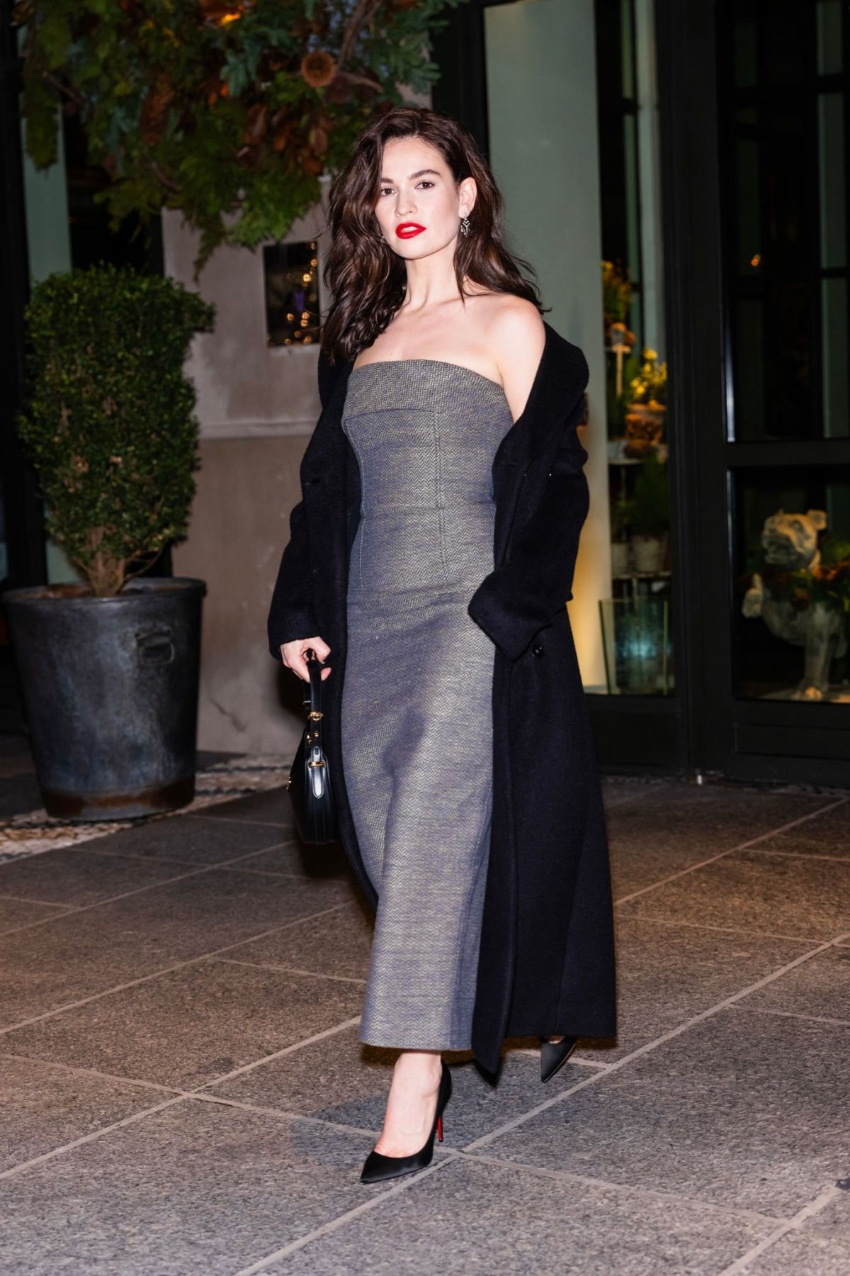 Lily James in Glamorous Night Out Look in New York 4