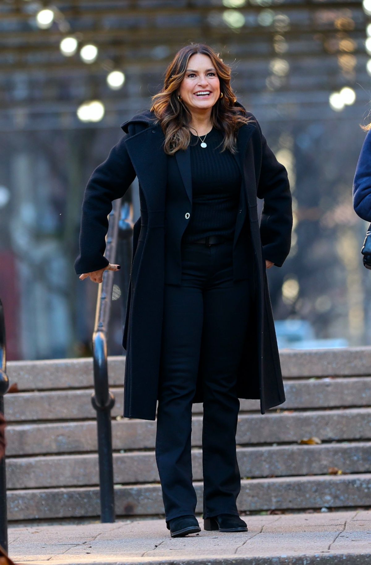 Mariska Hargitay from the Set of Law and Order: SVU in Manhattan, December 2023