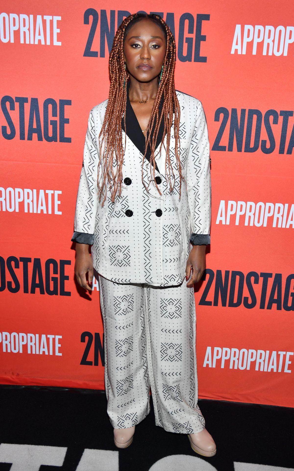 Nana Mensah attends at Appropriate Broadway Opening Night