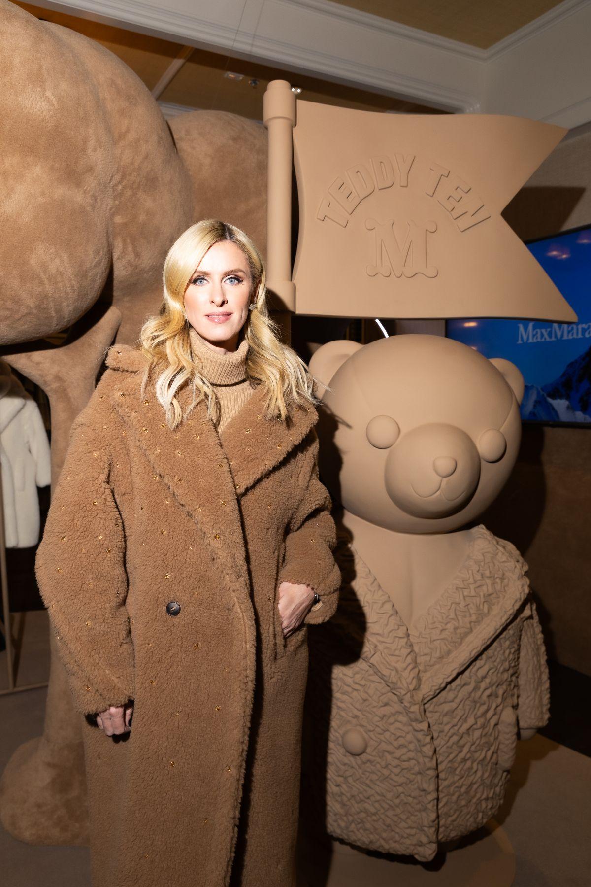 Nicky Hilton in Overcoat at Max Mara Dinner in Aspen