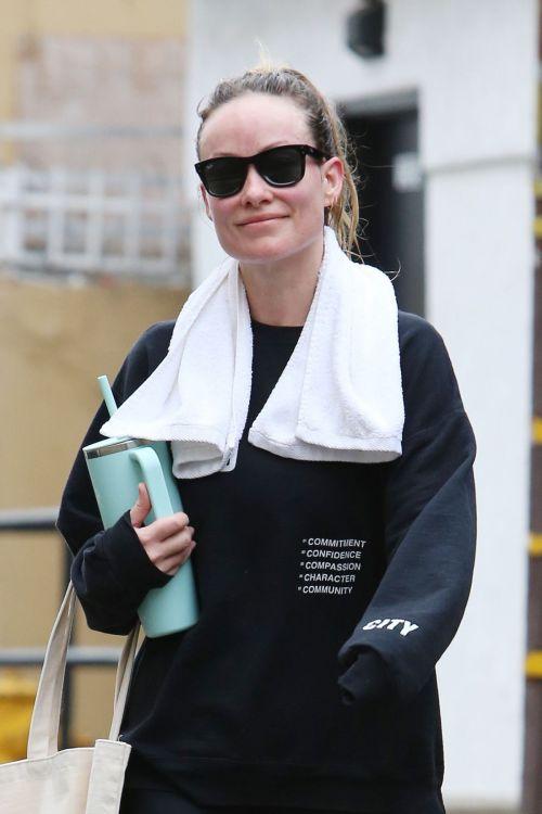 Olivia Wilde in Black Track Suit Exiting Tracy Anderson Gym LA 1