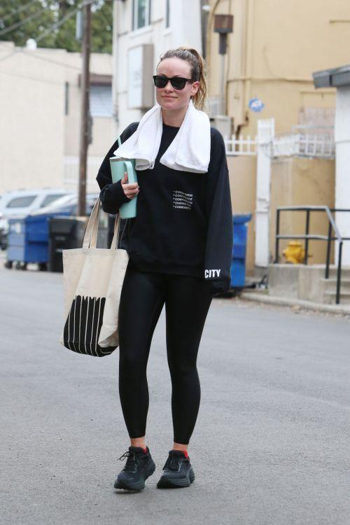 Olivia Wilde in Black Track Suit Exiting Tracy Anderson Gym LA 4