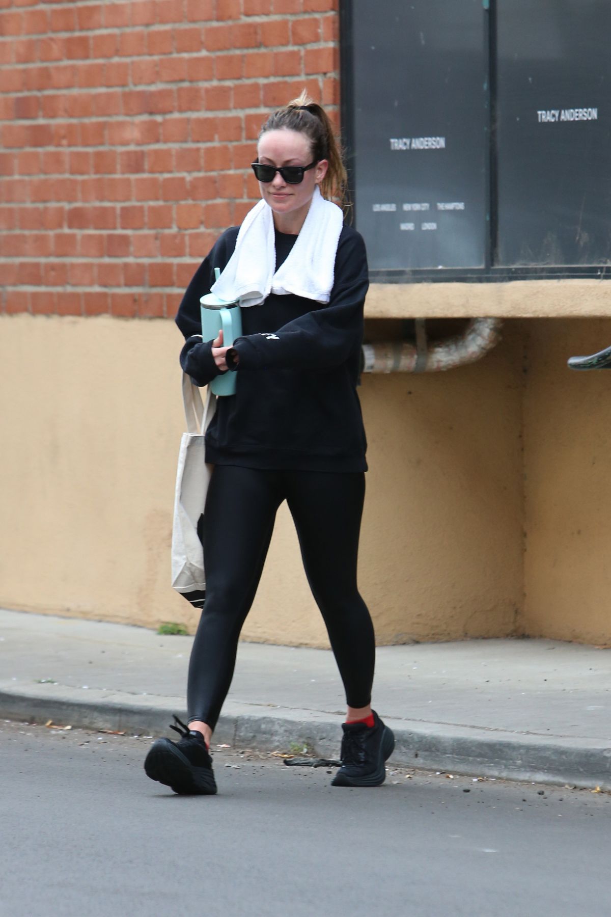 Olivia Wilde in Black Track Suit Exiting Tracy Anderson Gym LA 5
