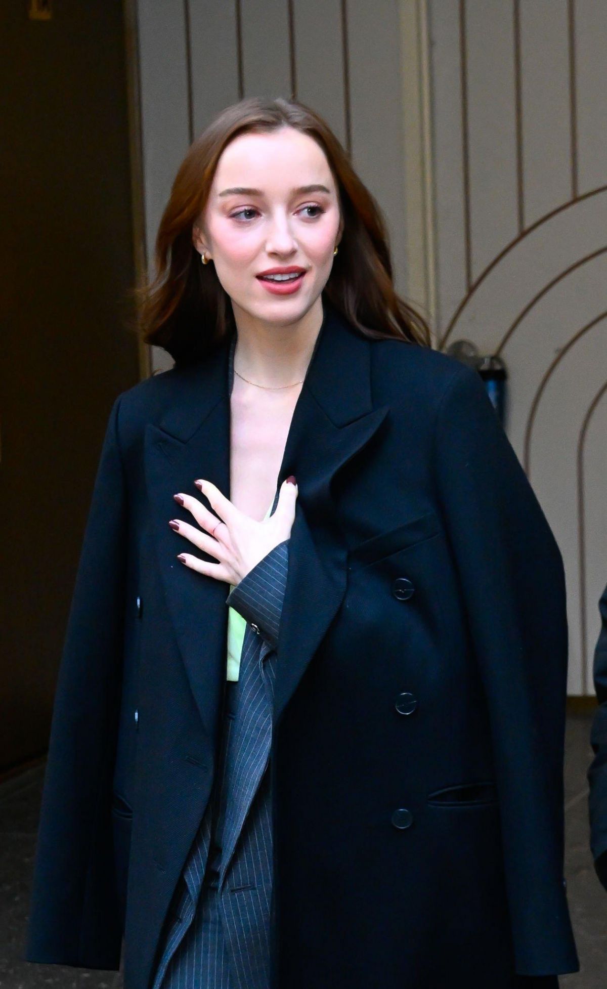 Phoebe Dynevor Leaves Today Show in NYC