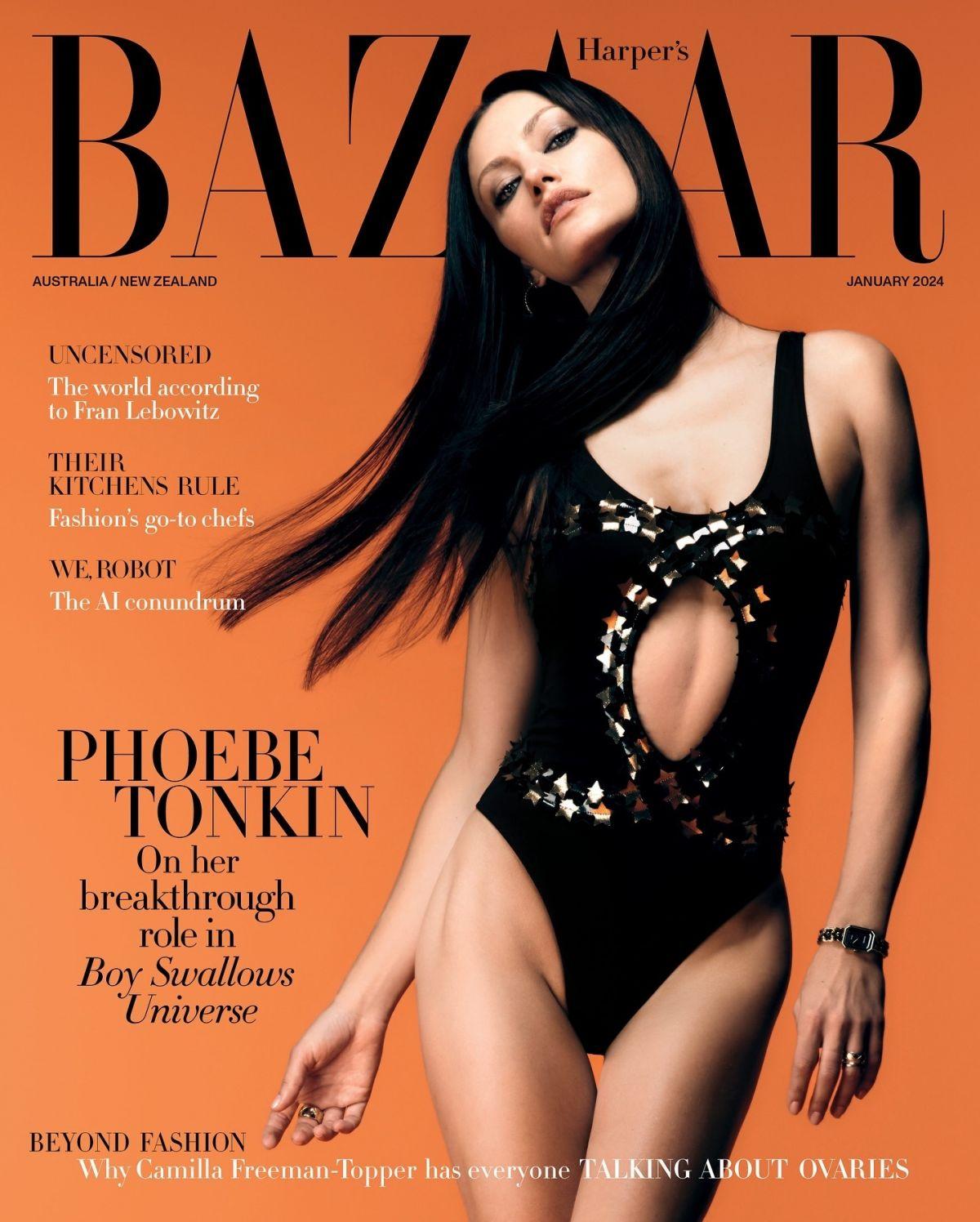 Phoebe Tonkin in Harper's Bazaar Australia January 2024 Cover