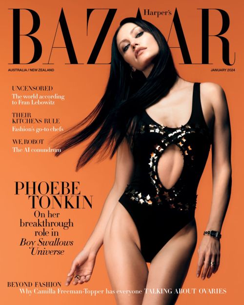 Phoebe Tonkin in Harper’s Bazaar Australia January 2024 Issue