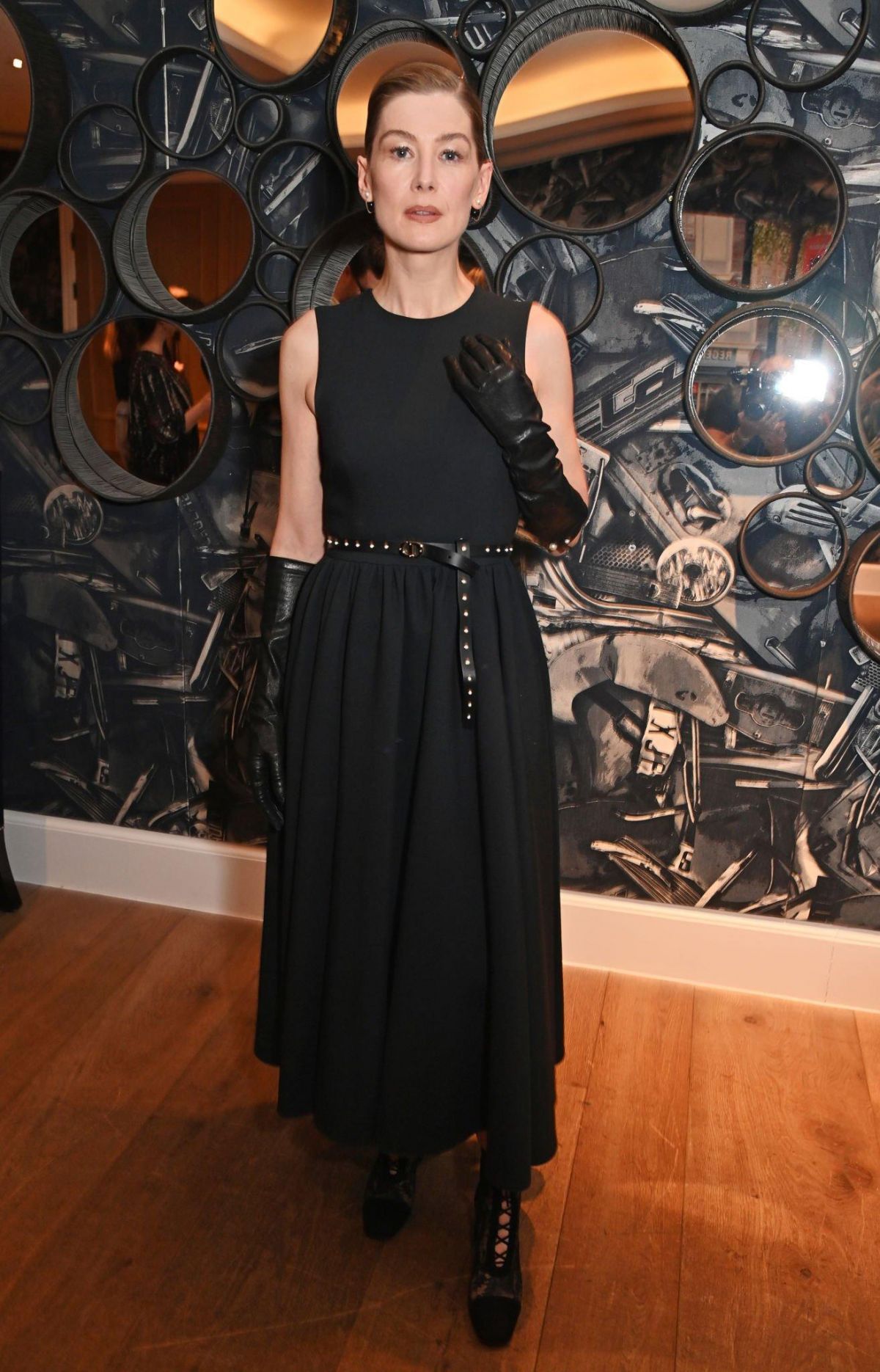 Rosamund Pike in Black Dress at Saltburn Screening in London 1