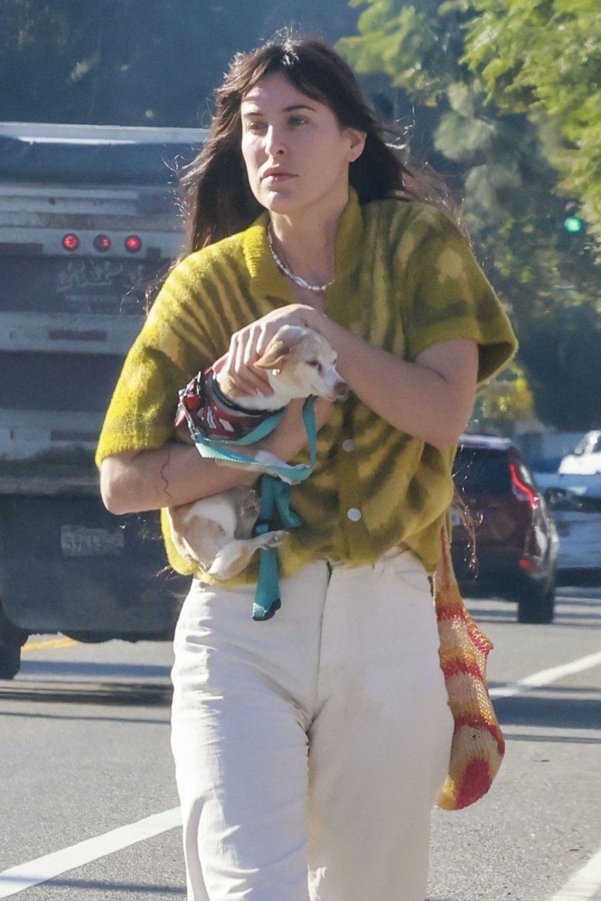 Scout Willis Enjoys Breakfast Stroll with Dog in LA