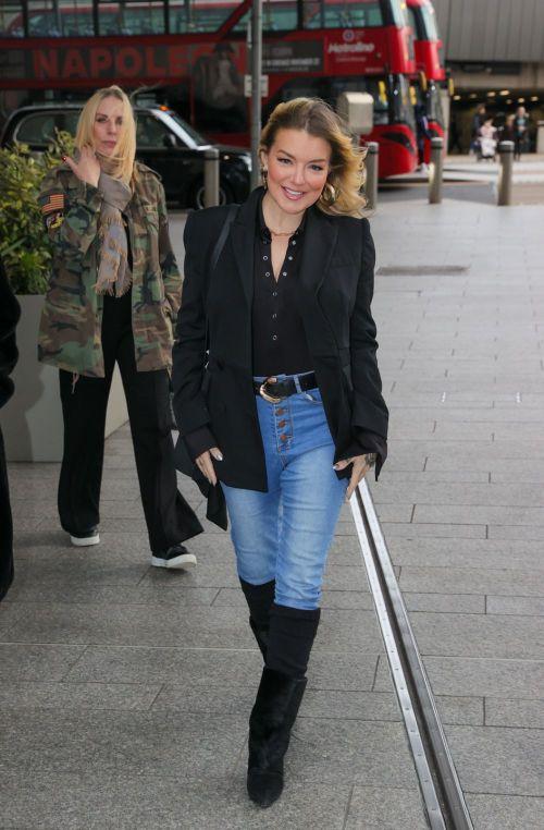 Sheridan Smith wearing a black jacket