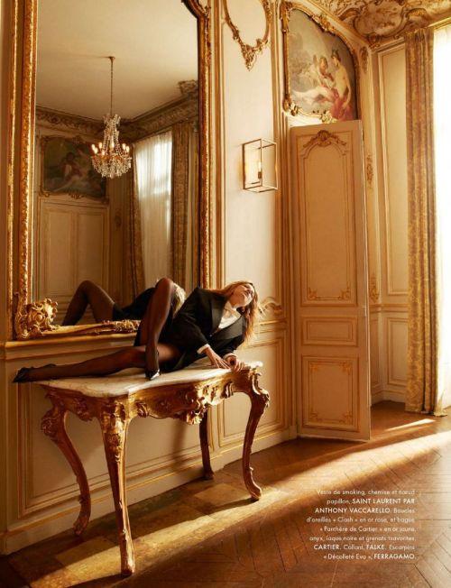 Virginie Efira in a leopard print outfit for Elle Magazine