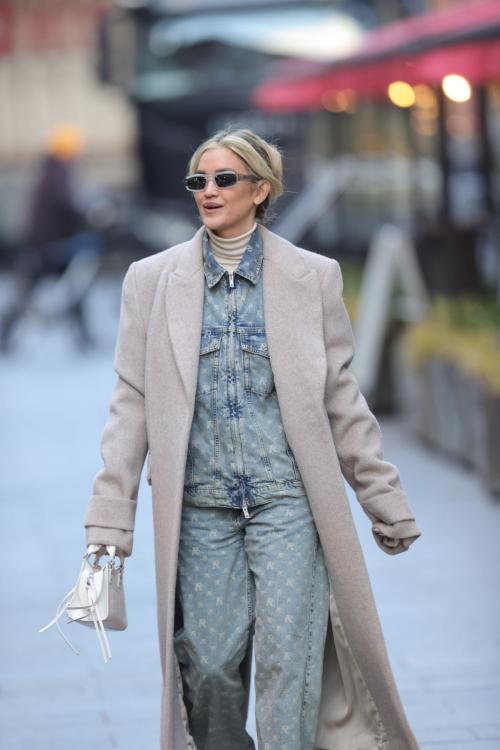 Ashley Roberts in Double Denim at Heart Radio in London, January 2024 3