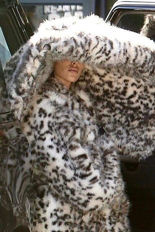 Bianca Censori in Fur at a Studio in Los Angeles, January 2024 1
