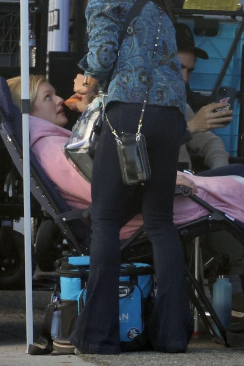Elisabeth Moss on Set with Max Minghella in Los Angeles, January 2024 5