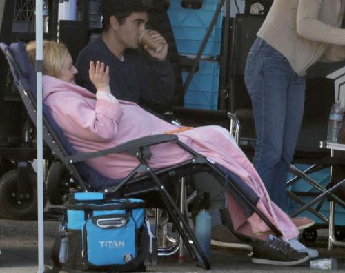 Elisabeth Moss on Set with Max Minghella in Los Angeles, January 2024 6
