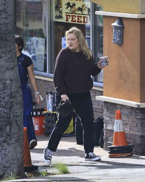 Elisabeth Moss on the Set of Shell in Los Angeles, January 2024