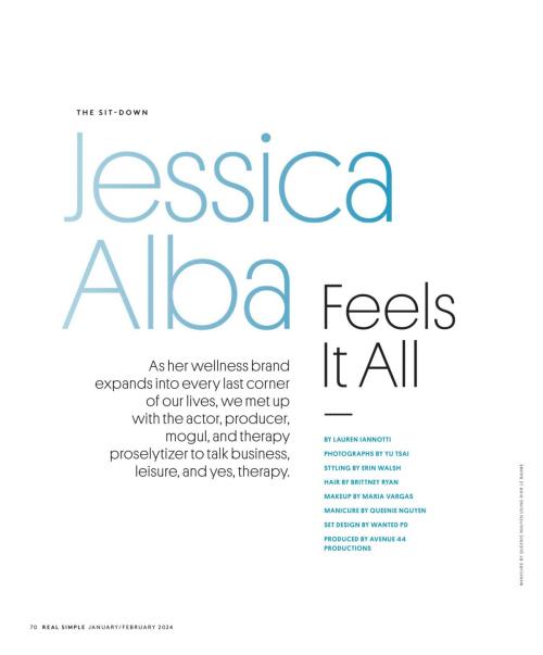 Jessica Alba in Real Simple Magazine, January/February 2024 2