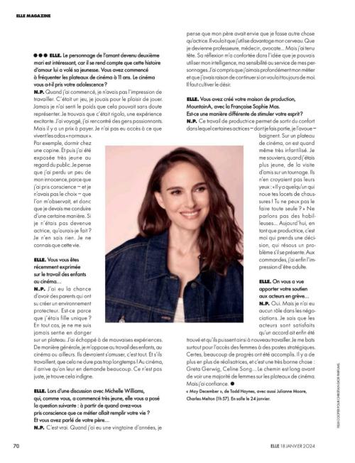 Natalie Portman in Elle France, January 2024 1
