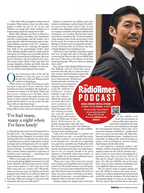 Nicole Kidman in Radio Times Magazine, January 2024 2
