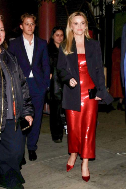 Reese Witherspoon Leaves Vanity Fair Pre-Golden Globe Party, January 2024