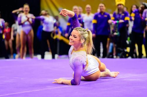 Olivia Dunne at Arkansas vs LSU Gymnastics Meet in Baton Rouge, February 2024 2