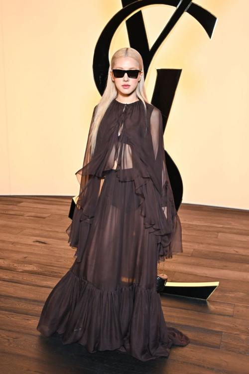 Rose at Saint Laurent Fall/Winter Show Paris, February 2024 3