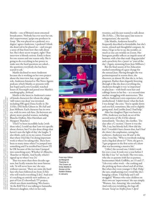 Gillian Anderson for Grazia UK Magazine, March 2024 1