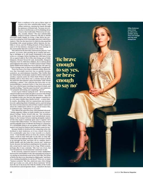 Gillian Anderson in The Observer Magazine, March 2024 5