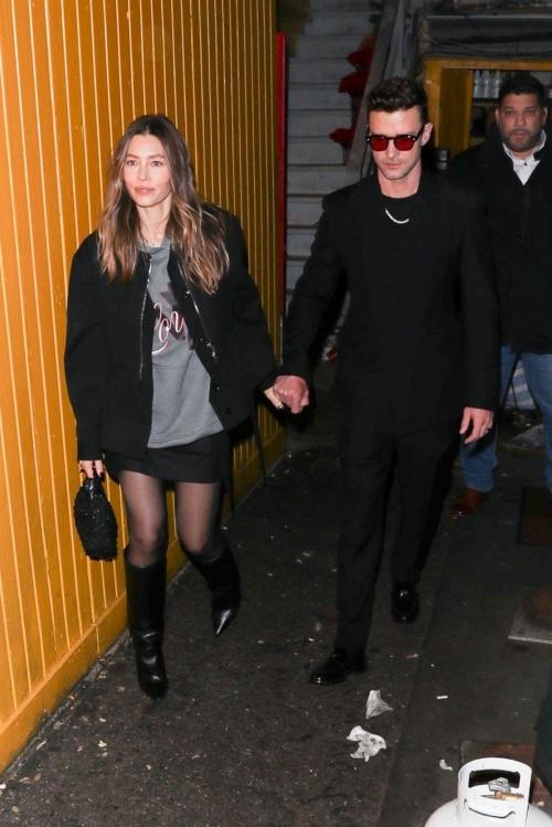 Jessica Biel and Justin Timberlake Leaving Album Release Party, March 2024