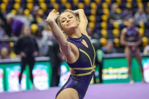 Olivia Dunne at Alabama vs LSU Gymnastics Meet Baton Rouge, March 2024 1