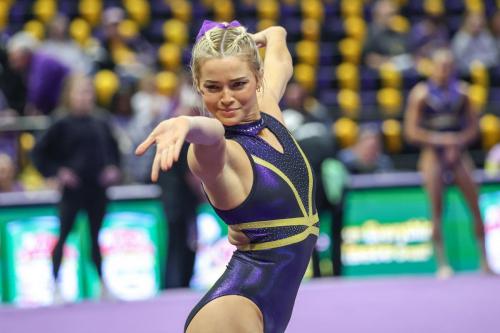 Olivia Dunne at Alabama vs LSU Gymnastics Meet Baton Rouge, March 2024 2