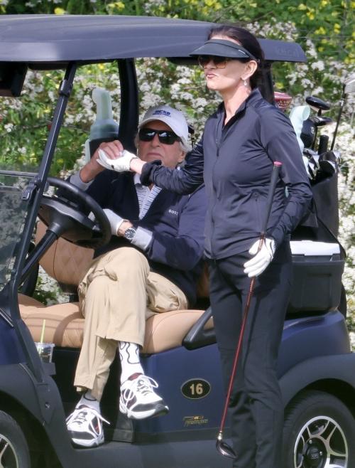 Catherine Zeta Jones and Michael Douglas Golfing in Montecito 1