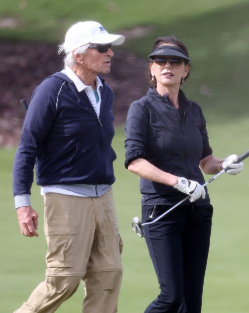 Catherine Zeta Jones and Michael Douglas Golfing in Montecito 3
