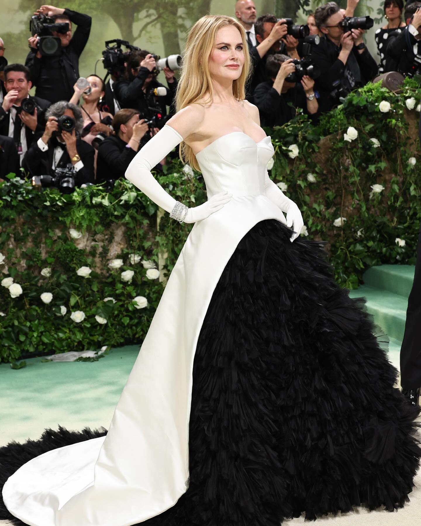 Nicole Kidman spotted in Balenciaga black and white gown at Met Gala 2024