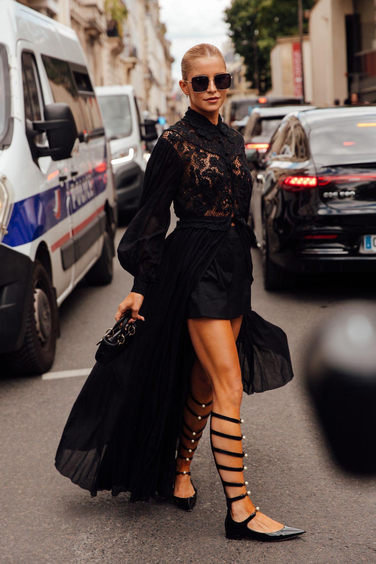 Caroline Daur Arrives at Dior Fashion Show Paris Haute Couture Week