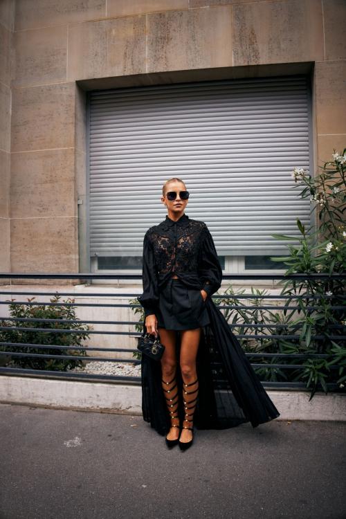Caroline Daur Arrives at Dior Fashion Show Paris Haute Couture Week 1