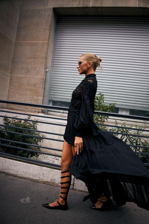 Caroline Daur Arrives at Dior Fashion Show Paris Haute Couture Week 2