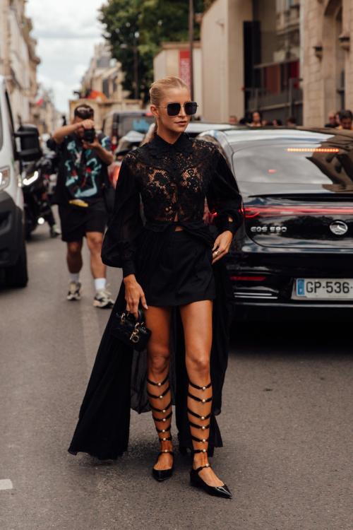 Caroline Daur Arrives at Dior Fashion Show Paris Haute Couture Week 3