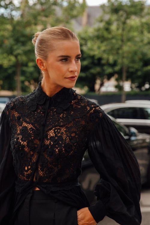 Caroline Daur Arrives at Dior Fashion Show Paris Haute Couture Week 5