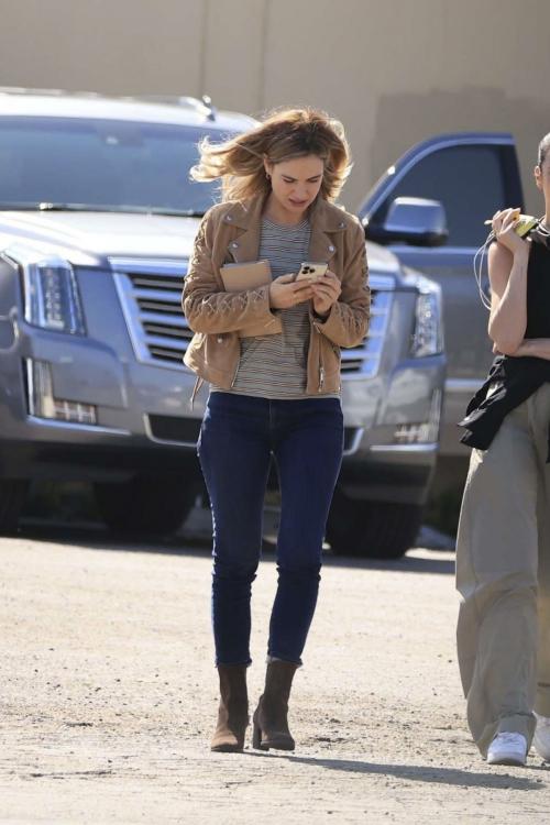 Lily James on the Set of Swiped in Los Angeles 2