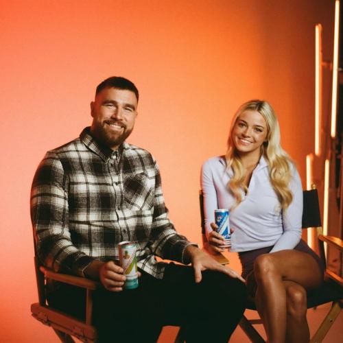 Olivia Dunne Travis Kelce Accelerator Energy Drinks 2024 4