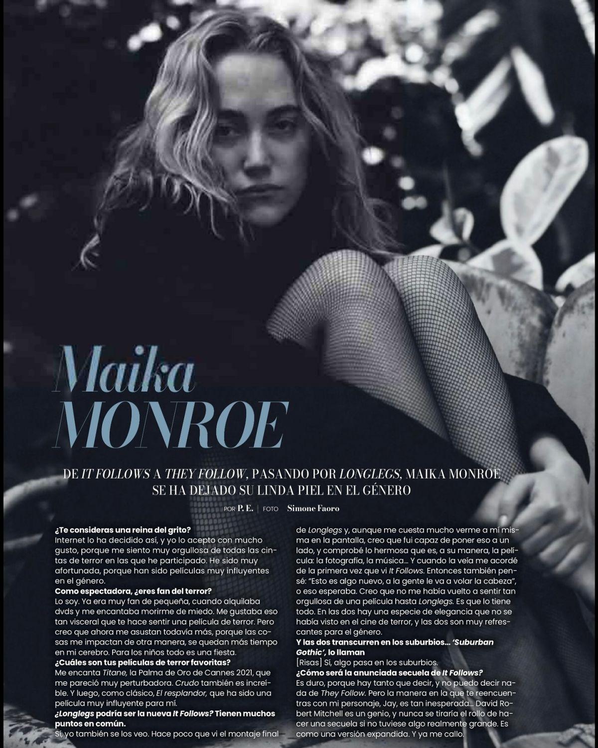 Maika Monroe in Cinemania Magazine August 2024