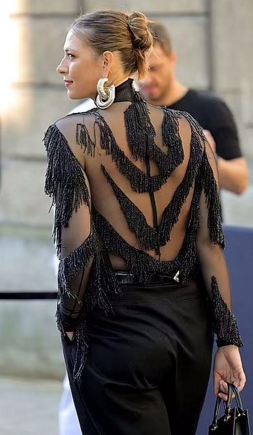 Maria Sharapova seen in Black Outfit at Fall Winter 2025 Haute Couture Fashion Week in Paris 1