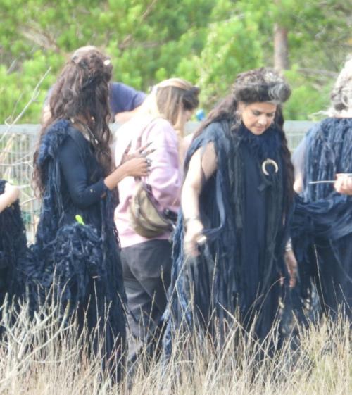 Nina Wadia Razane Jammal The Sandman Season 2 Set Thursley Common July 2024 1